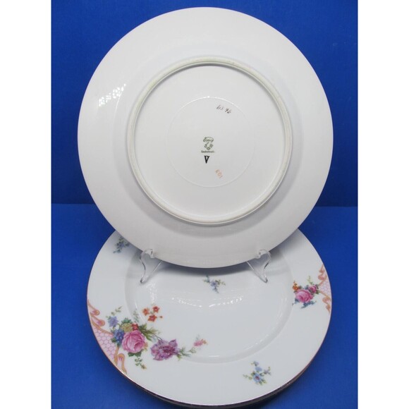 Epaig Czechoslovakia Pattern #6376 Floral Set Of Three 10 1/4" Dinner Plates - Picture 4 of 16